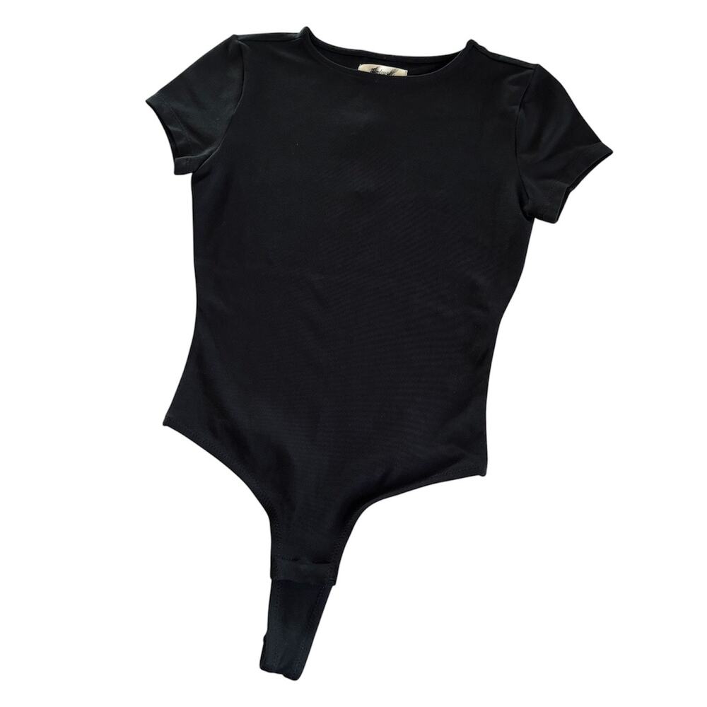 Madewell Essential Short Sleeve Crewneck Bodysuit Women’s XS Black Minimalist